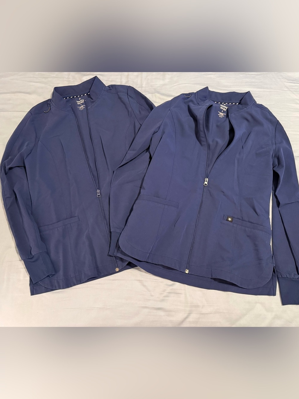 Navy Zipper Front Women's Jacket by Beyond Scrubs